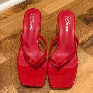 Windsor Vibrant Red Heeled Sandals